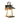 A black outdoor wall-mounted lantern with a warm glowing light inside a textured glass enclosure, featuring a sturdy metal frame and a curved top handle.