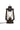 A rustic style table lamp with a lantern design, featuring a bronze finish and a glass lampshade, with a dimmer switch on a white background.